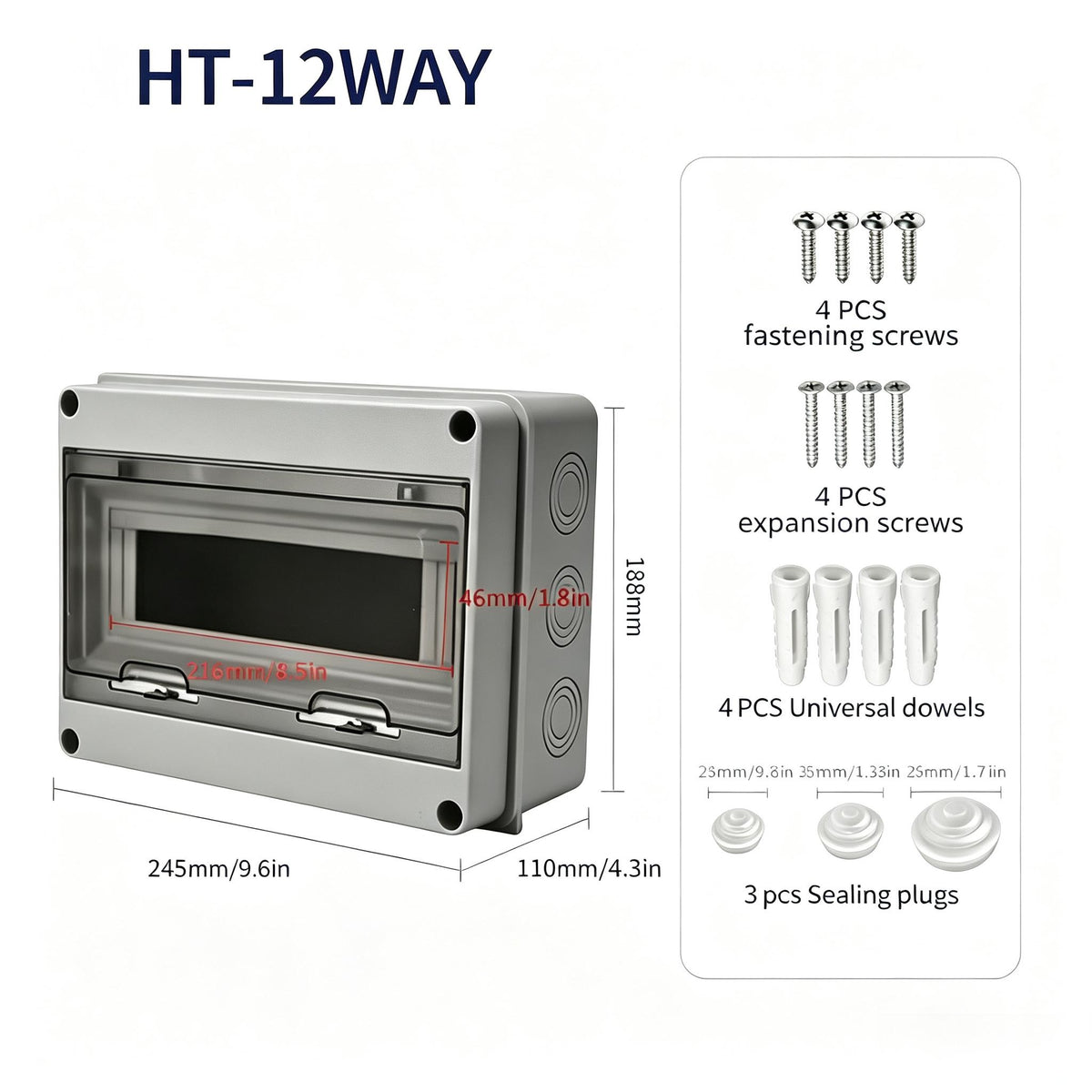 IP65 Waterproof Outdoor Distribution Box, Plastic Enclosure for EV & Metering