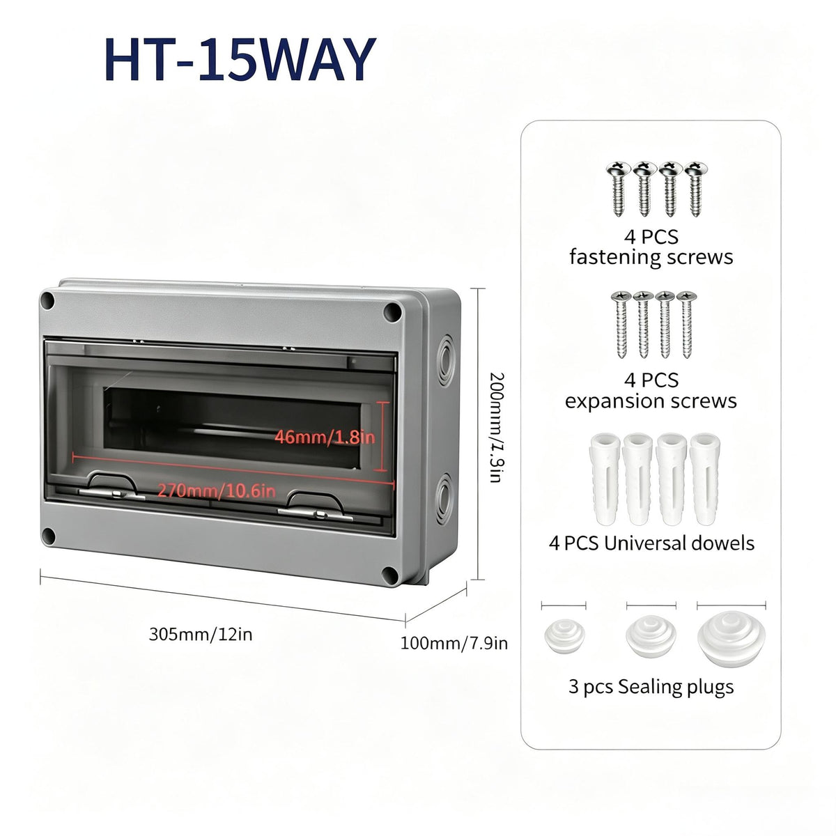 IP65 Waterproof Outdoor Distribution Box, Plastic Enclosure for EV & Metering