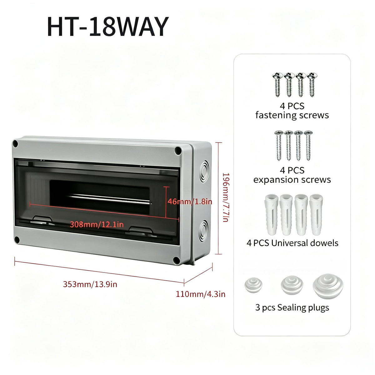 IP65 Waterproof Outdoor Distribution Box, Plastic Enclosure for EV & Metering