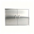 27.56W * 18.58H right angle border outdoor barbecue cabinet door, stainless steel double doors