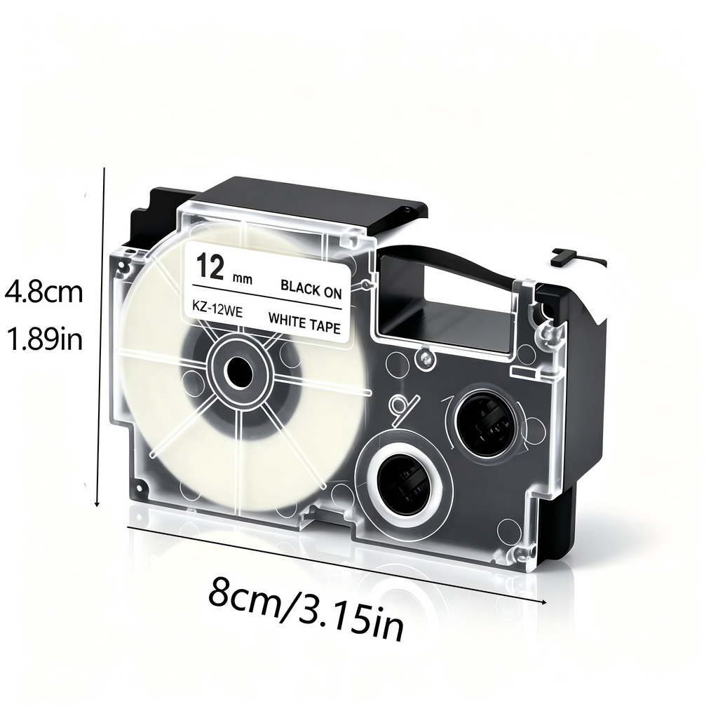 12mm Label Tape for Casio XR-12WE / XR-12YW Label Maker