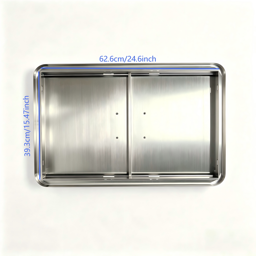Puerta de gabinete de barbacoa semicircular para exteriores de 27.56W * 18.58H, puertas dobles de acero inoxidable