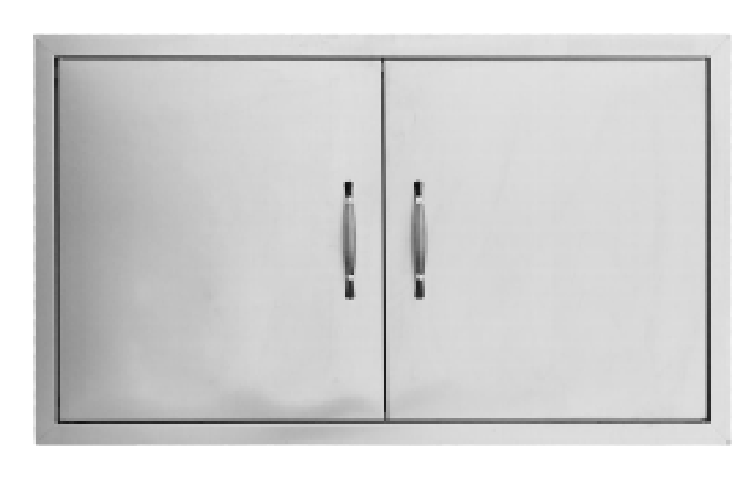 27.56W * 18.58H puerta de gabinete de barbacoa al aire libre con borde en ángulo recto, puertas dobles de acero inoxidable
