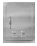 27.56W * 18.58H puerta de gabinete de barbacoa al aire libre con borde en ángulo recto, puertas dobles de acero inoxidable