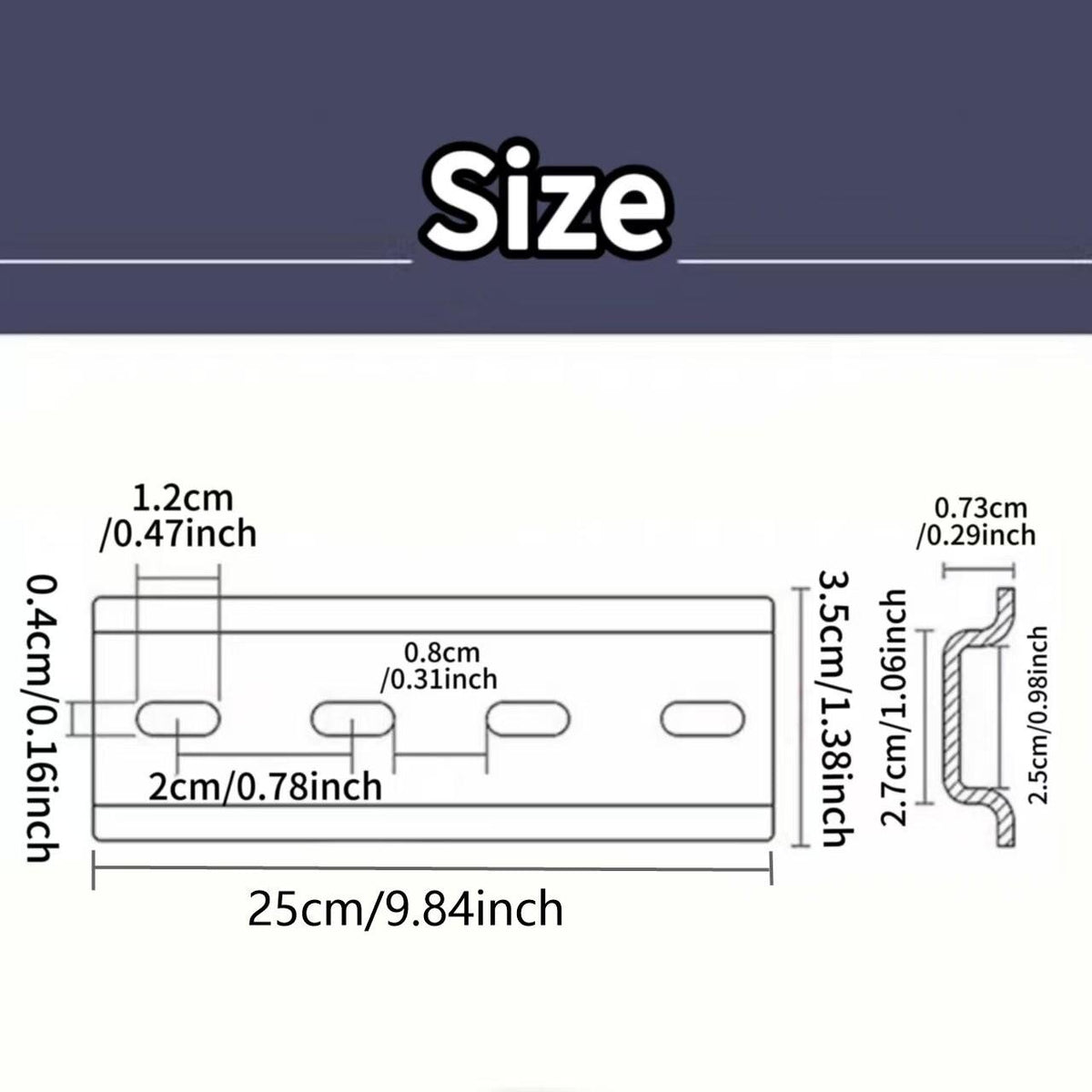 C45 DIN Rail 25/35cm, U-Shaped Breaker Mounting Rail, 3-Pack
