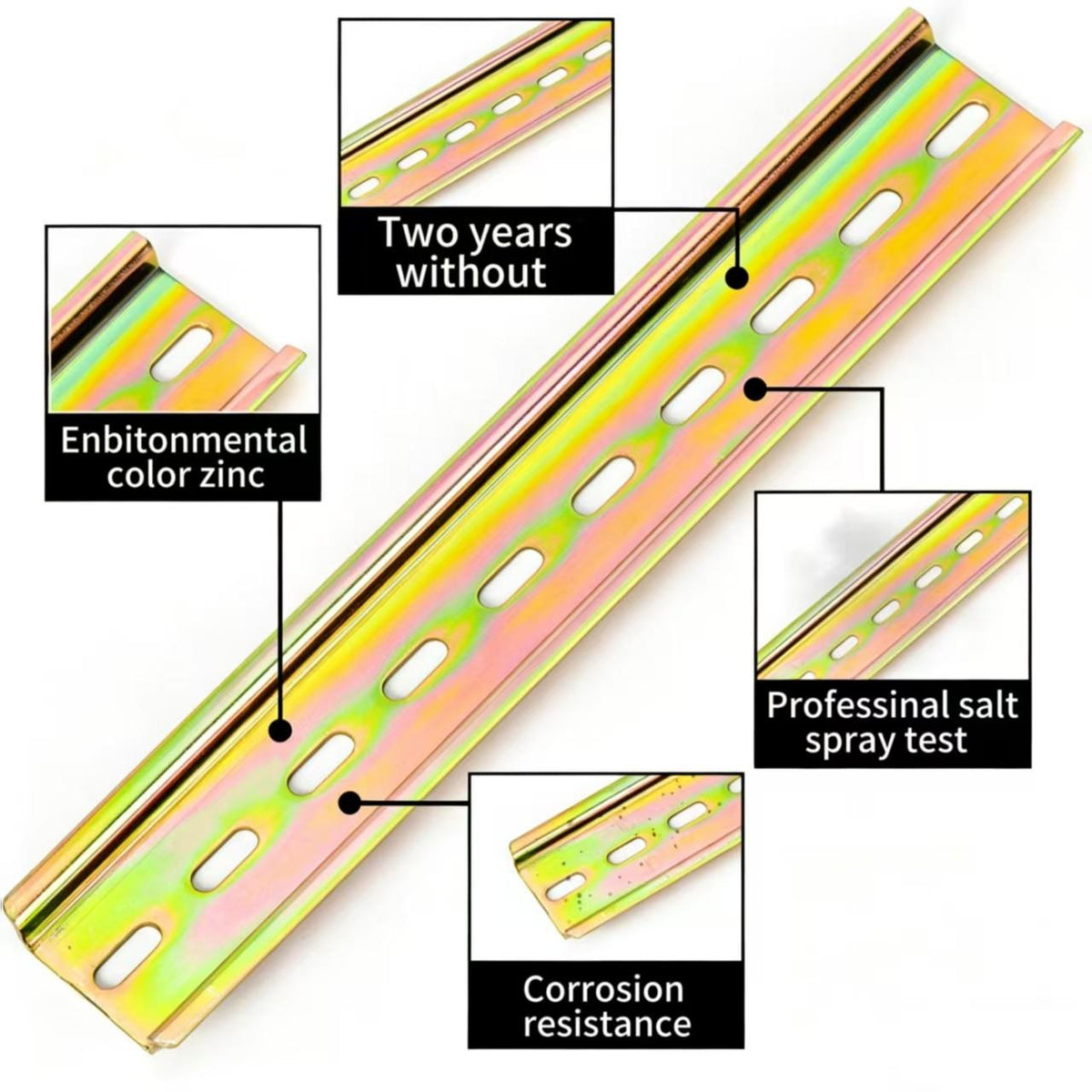 C45 DIN Rail 25/35cm, U-Shaped Breaker Mounting Rail, 3-Pack