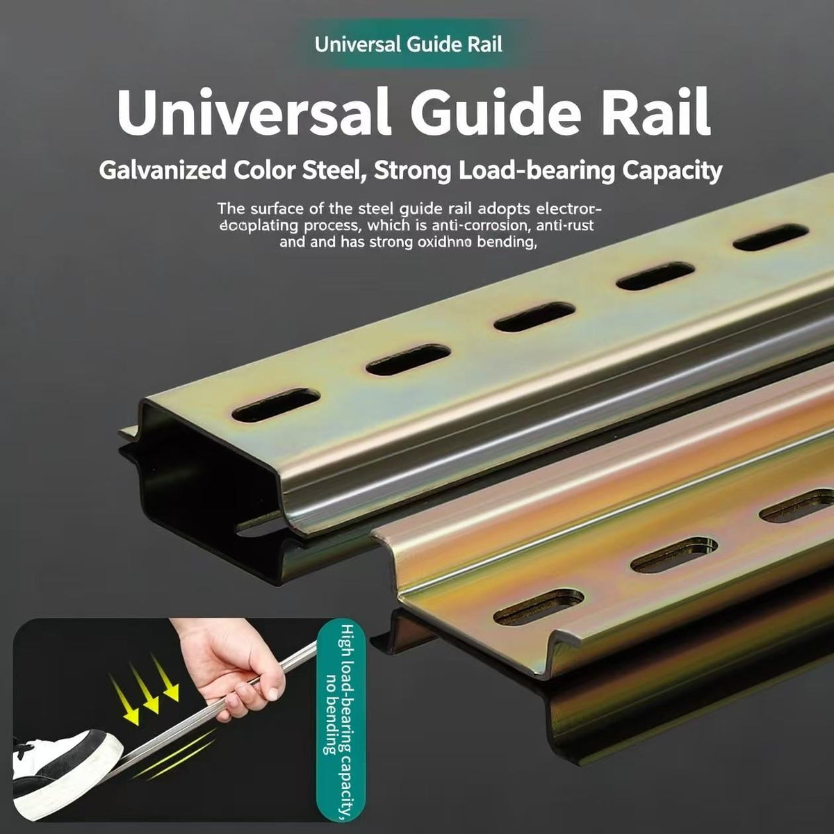 C45 DIN Rail 25/35cm, U-Shaped Breaker Mounting Rail, 3-Pack