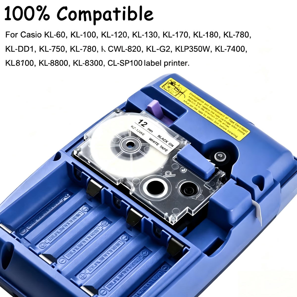 12mm Label Tape for Casio XR-12WE / XR-12YW Label Maker