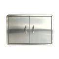 Puerta de gabinete de barbacoa semicircular para exteriores de 27.56W * 18.58H, puertas dobles de acero inoxidable