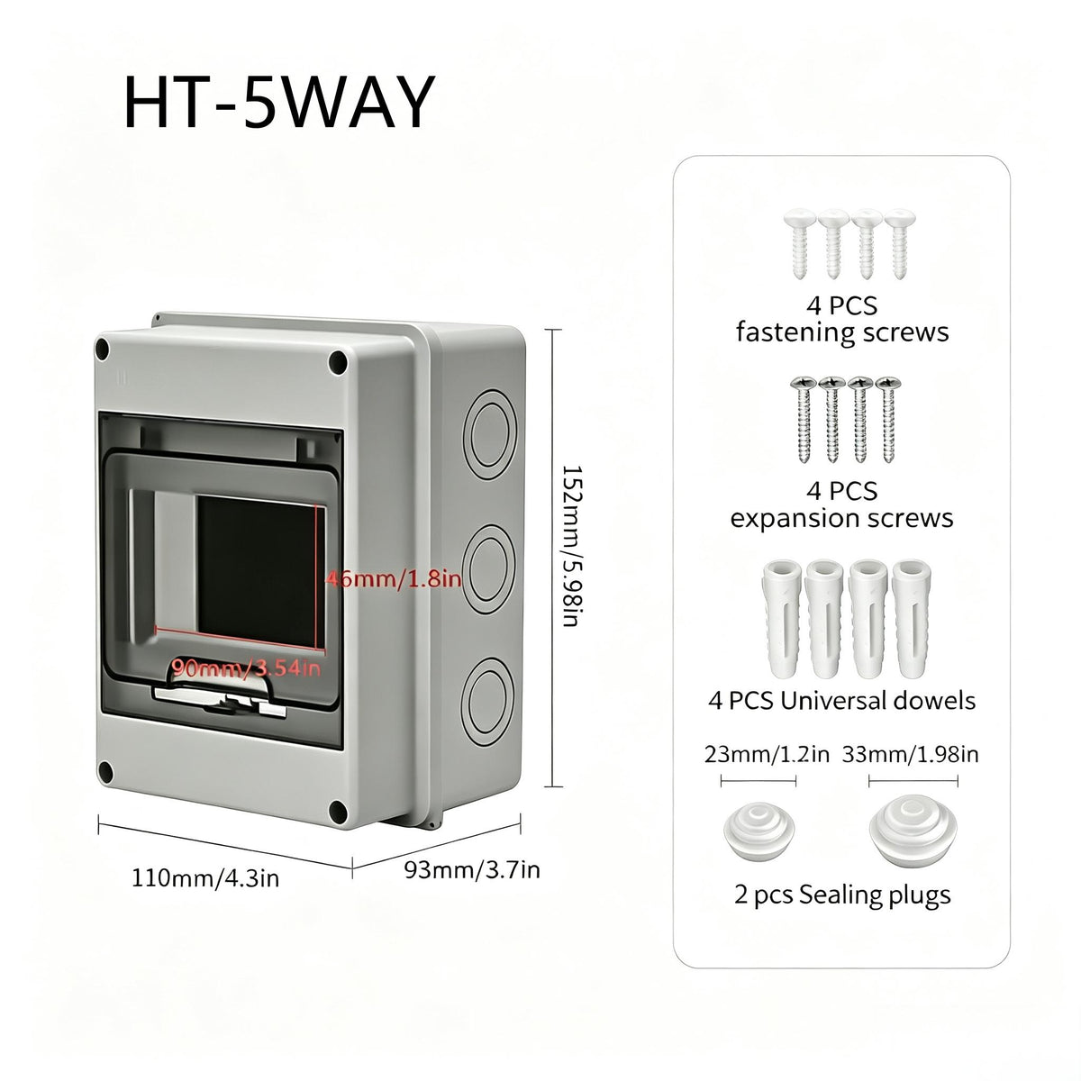 IP65 Waterproof Outdoor Distribution Box, Plastic Enclosure for EV & Metering