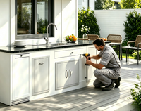 Outdoor Powdered sand-patterned iron black/white door