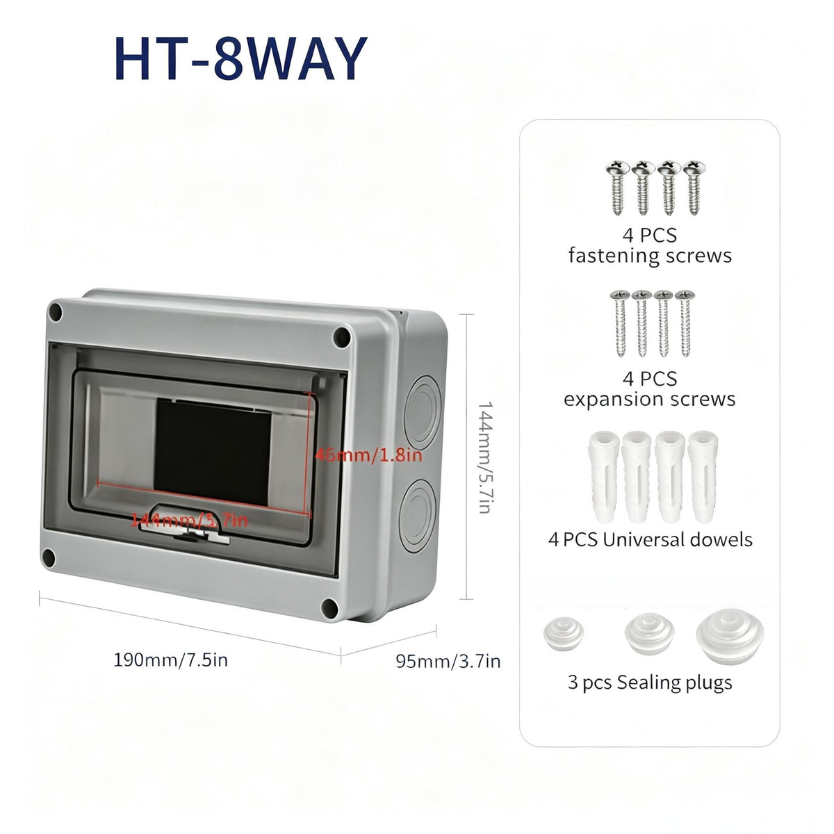 IP65 Waterproof Outdoor Distribution Box, Plastic Enclosure for EV & Metering