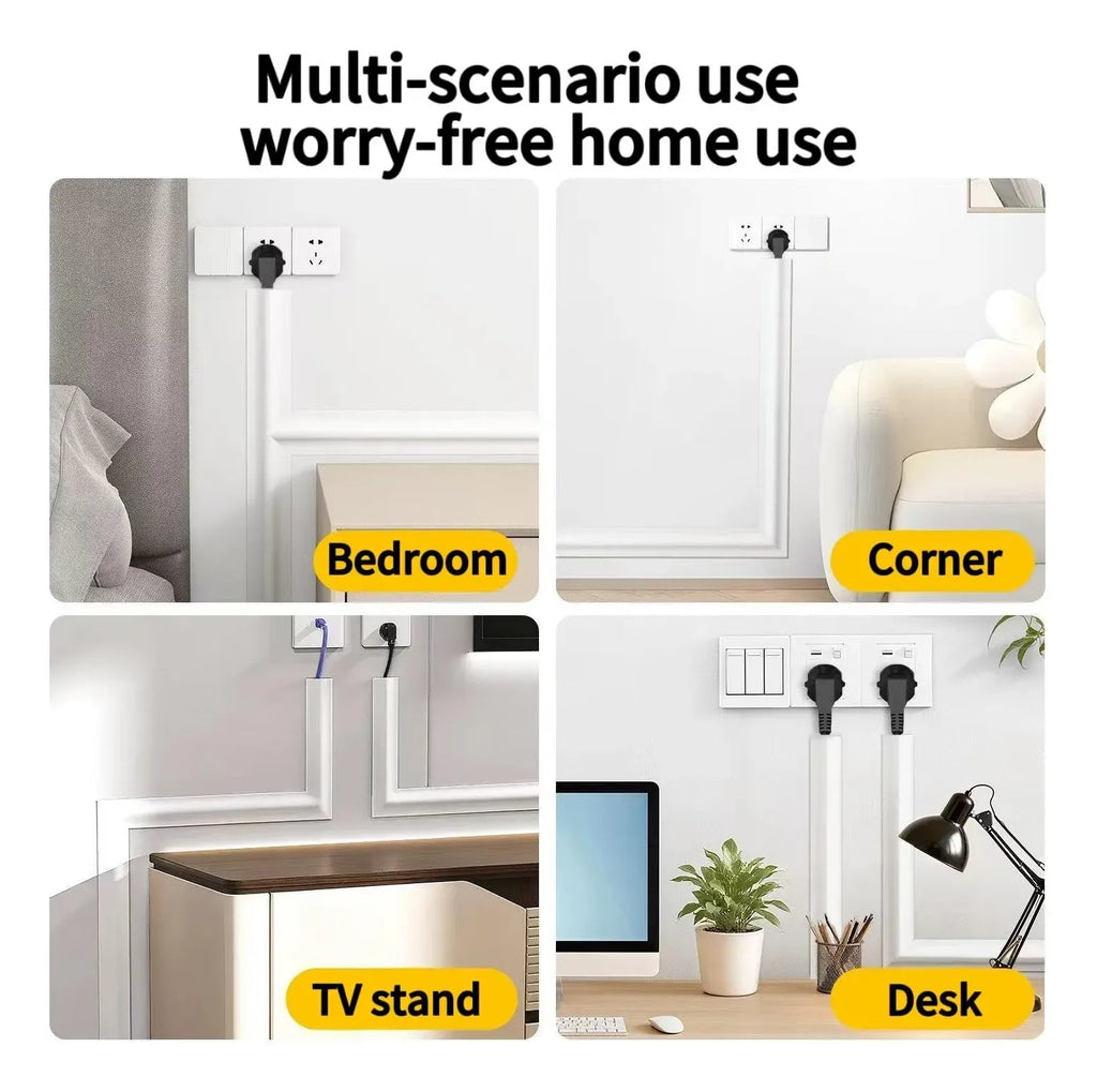Self-Adhesive PVC Floor Cable Cover, Low-Profile Raceway, White / Gray