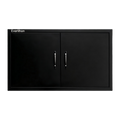 Powder-Coated Iron Double BBQ Door with Optional Inner Cross Beam, Custom Sizes