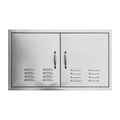 304 Stainless Steel Wide Vented Double BBQ Door 36 x 21 Inch, Heavy-Duty Outdoor