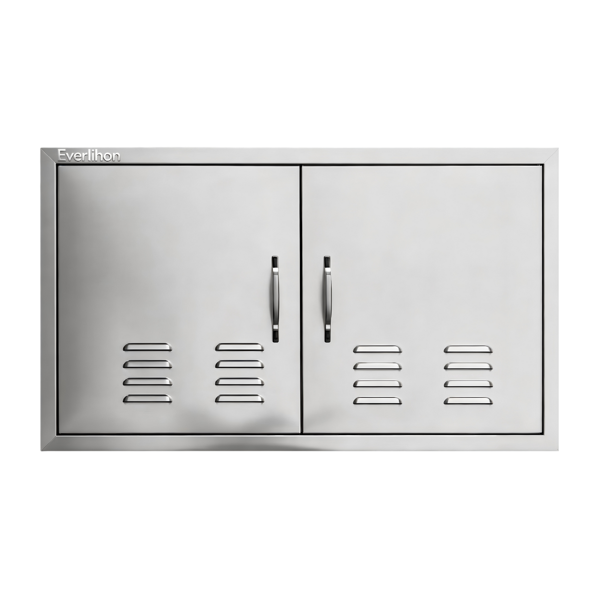201 Stainless Steel Wide Vented Double BBQ Door 36 x 21 Inch, Heavy-Duty Outdoor