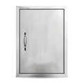 201 Stainless Steel Single BBQ Door with Optional Inner Cross Beam, Exposed Handle