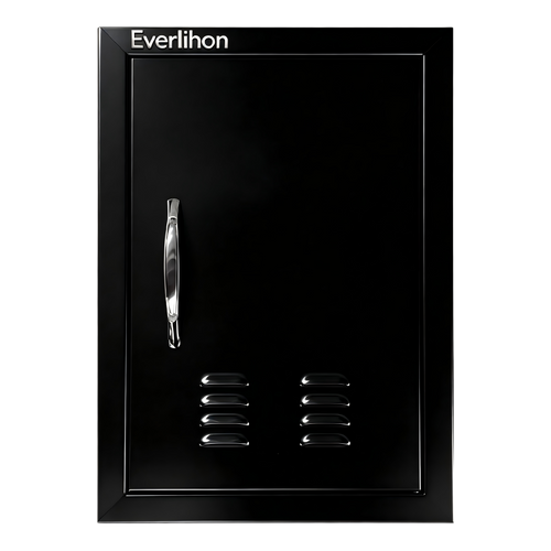 201 Stainless Steel Vented Single BBQ Door 14 x 20 Inch, Compact Access, Louvered
