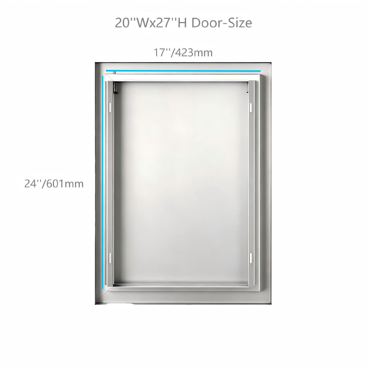 Custom-Size 304 Stainless Steel Single BBQ Door, Exposed Handle, Single-Layer Panel