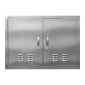 201 Stainless Steel Vented Double BBQ Door 30 x 21 Inch, Brushed Silver Finish