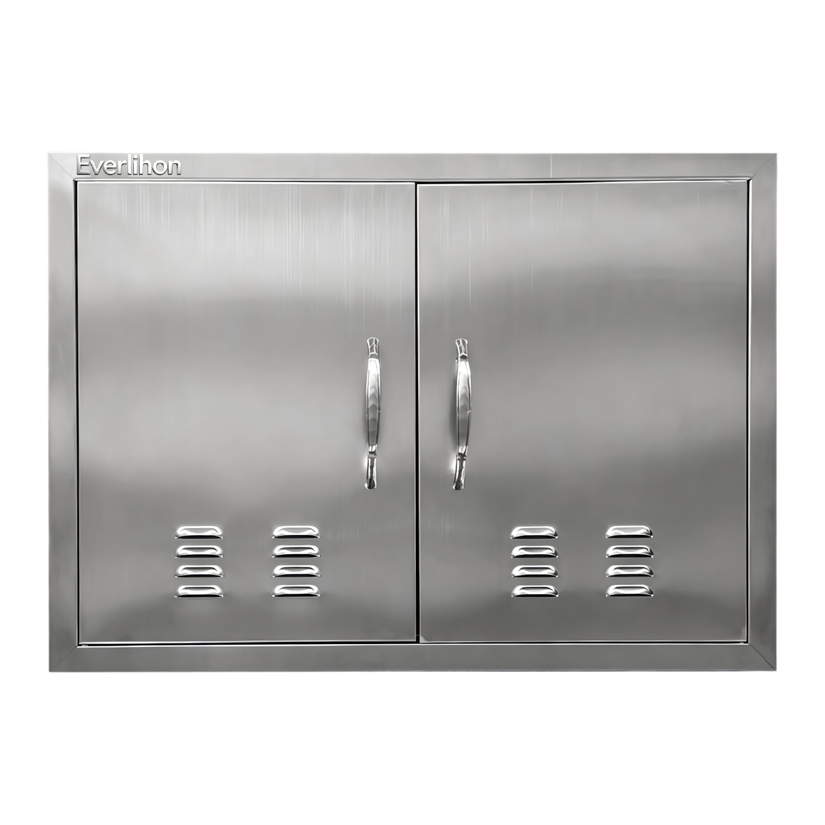 201 Stainless Steel Vented Double BBQ Door 30 x 21 Inch, Brushed Silver Finish