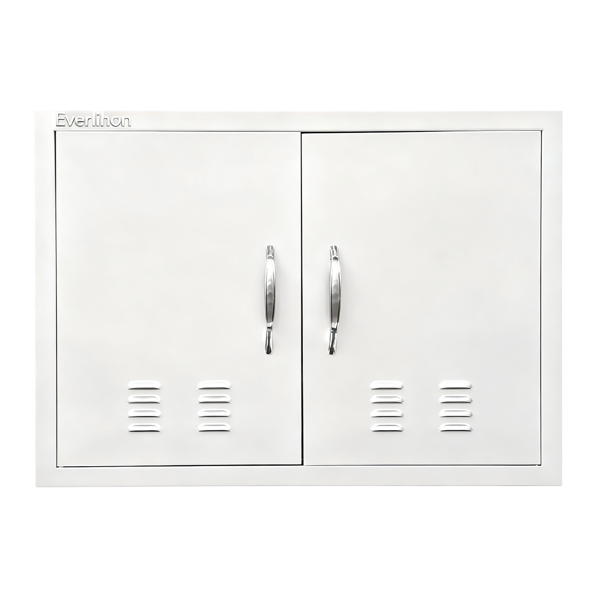 Black 201 Stainless Steel Vented Double BBQ Door 30 x 21 Inch, Heat-Relief Louvers