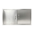 Black 201 Stainless Steel Double BBQ Door 31 x 24 Inch, Wide Access Opening