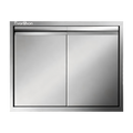 201 Stainless Steel Recessed Double BBQ Door 30 x 21 Inch, Flush Handle, Outdoor Kitchen